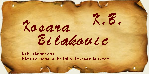 Kosara Bilaković vizit kartica